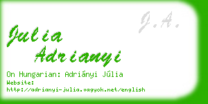 julia adrianyi business card